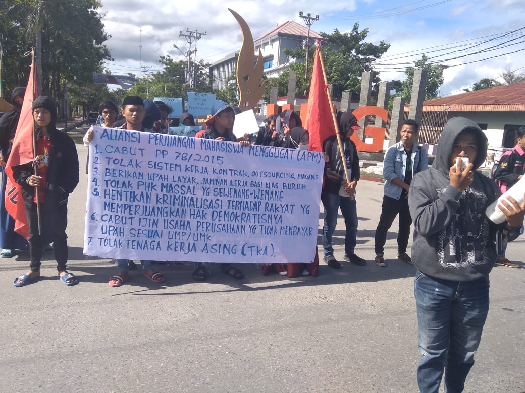 Ratusan Mahasiswa Gorontalo Gelar Aksi Hari Buruh