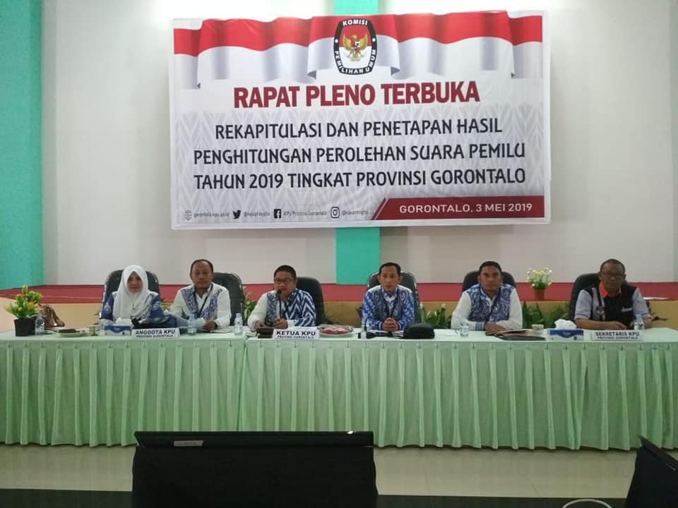 KPU Gorontalo Selesaikan Pleno Rekapitulasi Penghitungan Suara Tingkat Provinsi