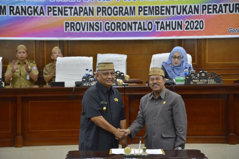 Legislatif-Eksekutif Sepakati Propemperda Provinsi Gorontalo 2020