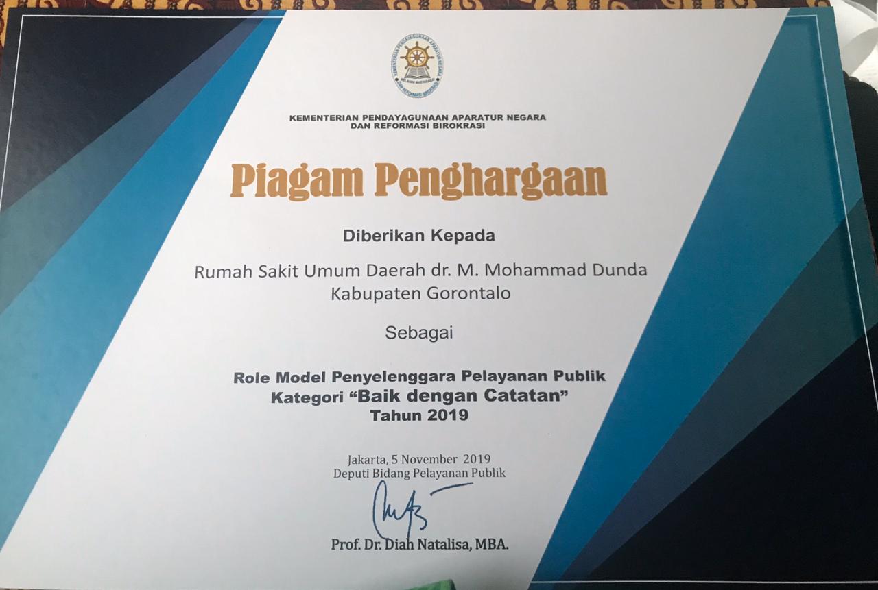 Kemenpan RB Beri Penghargaan 3 Instansi di Pemkab Gorontalo
