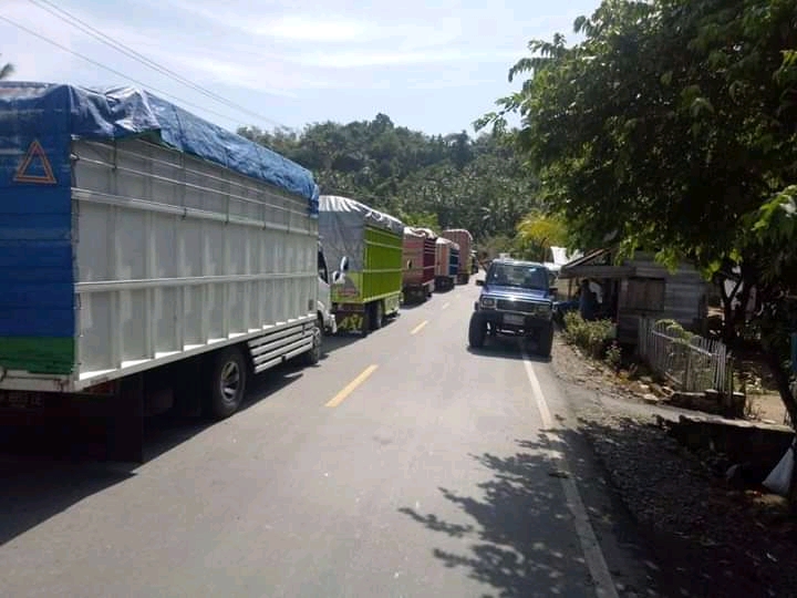 Ratusan Kendaraan Terjebak Macet Akibat Longsor di Trans Sulawesi Bolmut