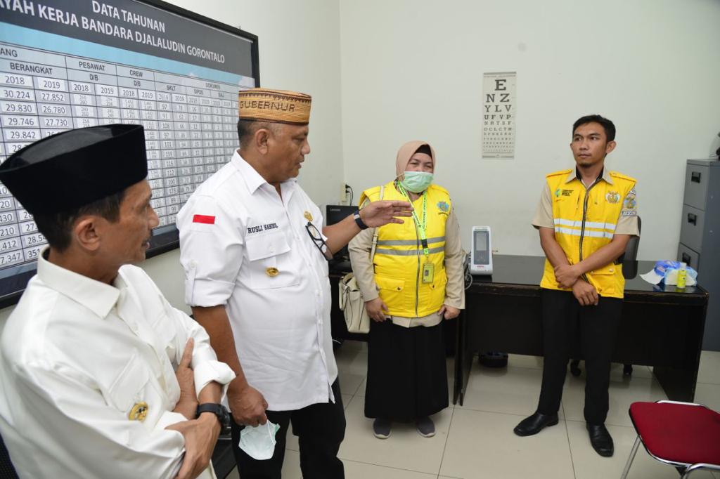 Posko Cegah Corona Siaga di Bandara Djalaluddin Gorontalo