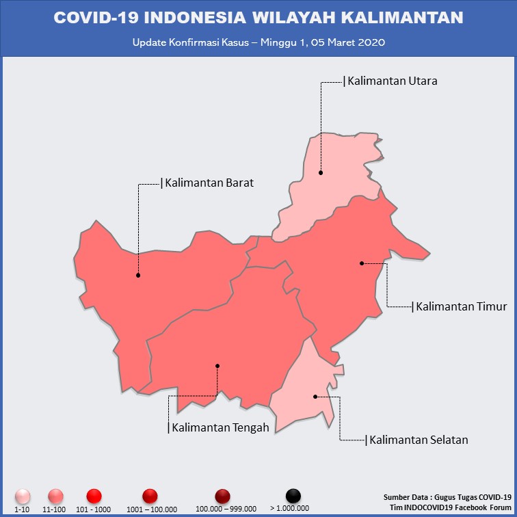 Jumlah Kasus Corona Virus Untuk Wilayah Kalimantan Selama Bulan Maret