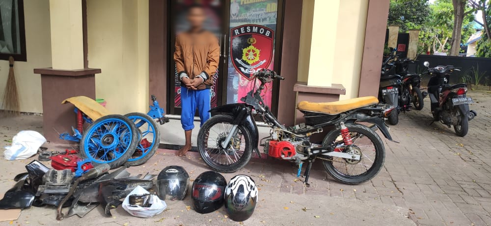 Polda Gorontalo Bekuk Remaja Pencuri Motor dan Helm