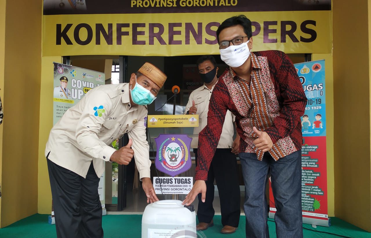 Dinkes Provinsi Gorontalo Terima Bantuan 500 Liter Disinfektan