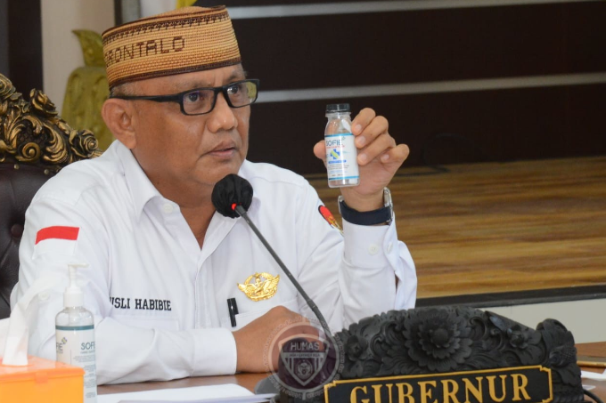 Mahfud MD Apresiasi Hand Sanitizer Ciptaan asli Gorontalo