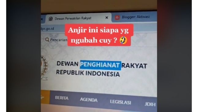 Website DPR Diretas, Nama Lembaga Jadi ‘Dewan Penghianat Rakyat’