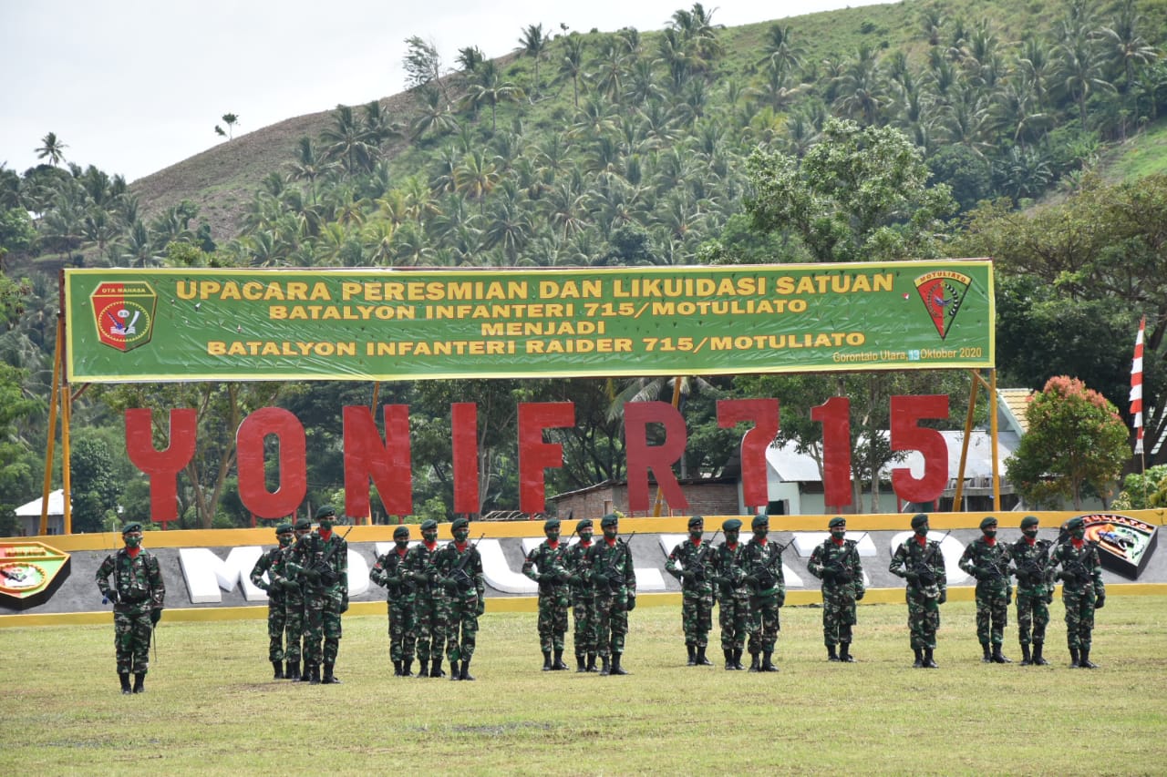 Pangdam Xlll/Merdeka Resmikan Yonif Raider 715/Mtl di Gorontalo Utara