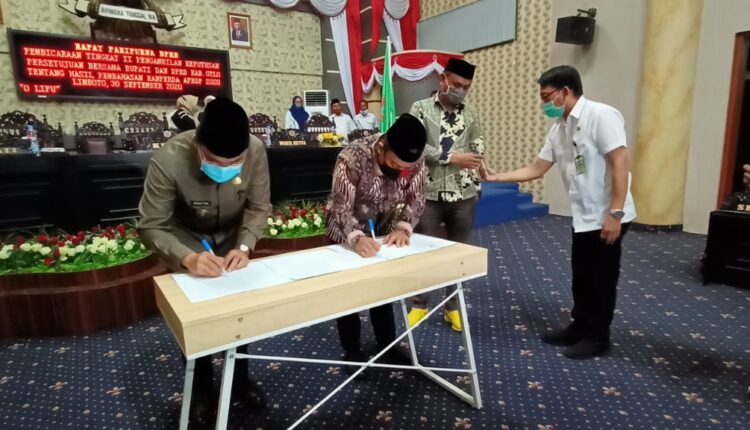 DPRD Kabupaten Gorontalo Setujui Ranperda APBD-P 2020