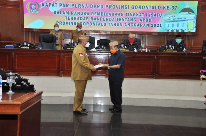 Deprov Gorontalo Gelar Rapat Paripurna Tingkat I Rancangan APBD 2021