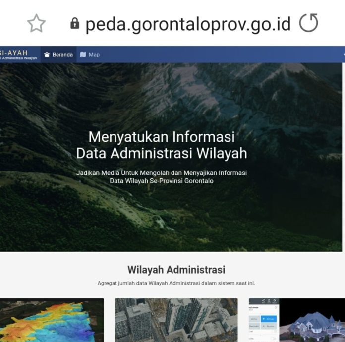 Aplikasi SI-AYAH Memuat Data Administrasi Wilayah di Provinsi Gorontalo