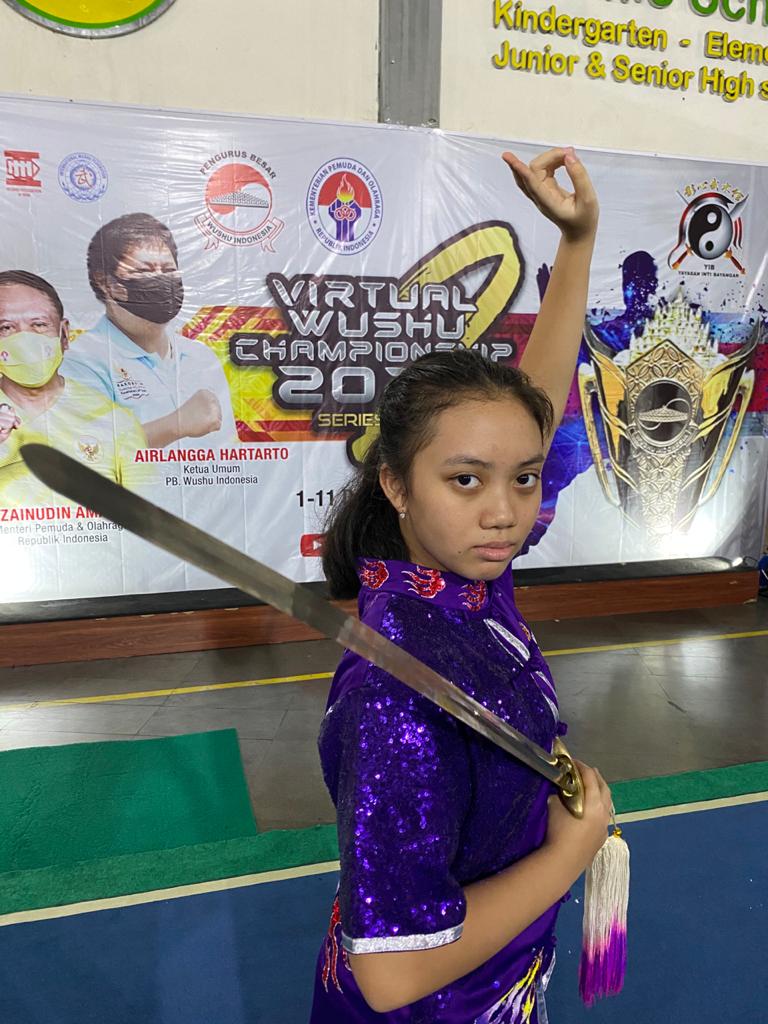 Tampil Perdana, Jerrel Stevent Fang Langsung Raih Emas di Virtual Wushu Championship Seri II Nasional