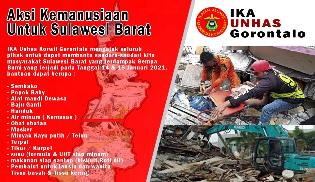 IKA UNHAS Gorontalo Galang Dana untuk Korban Bencana Sulbar