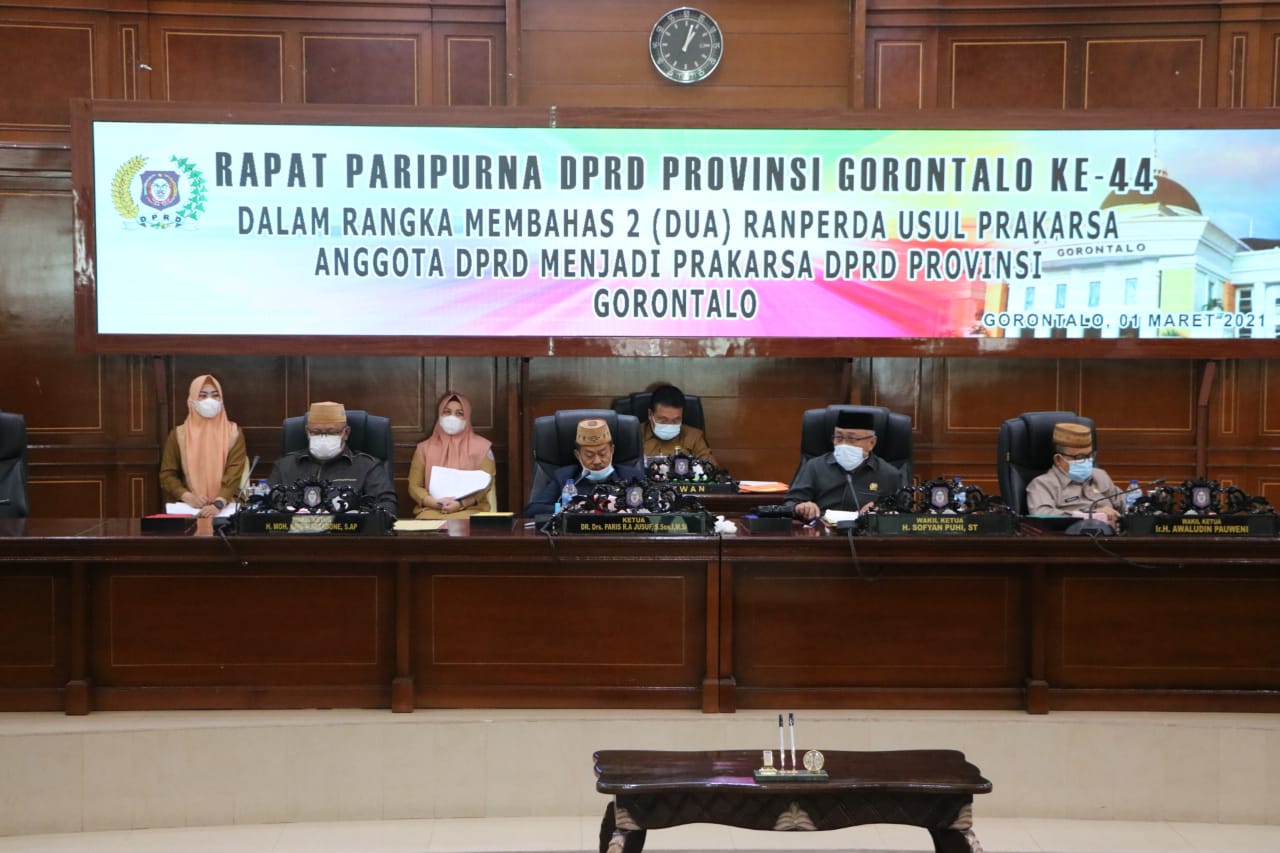 Usulan Ranperda Zakat dan Tenaga Kerja Disetujui DPRD Provinsi Gorontalo