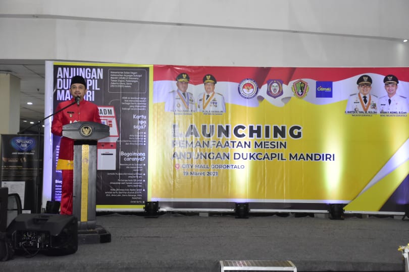 Pemkot Gorontalo Launching Mesin Anjungan Dukcapil Mandiri