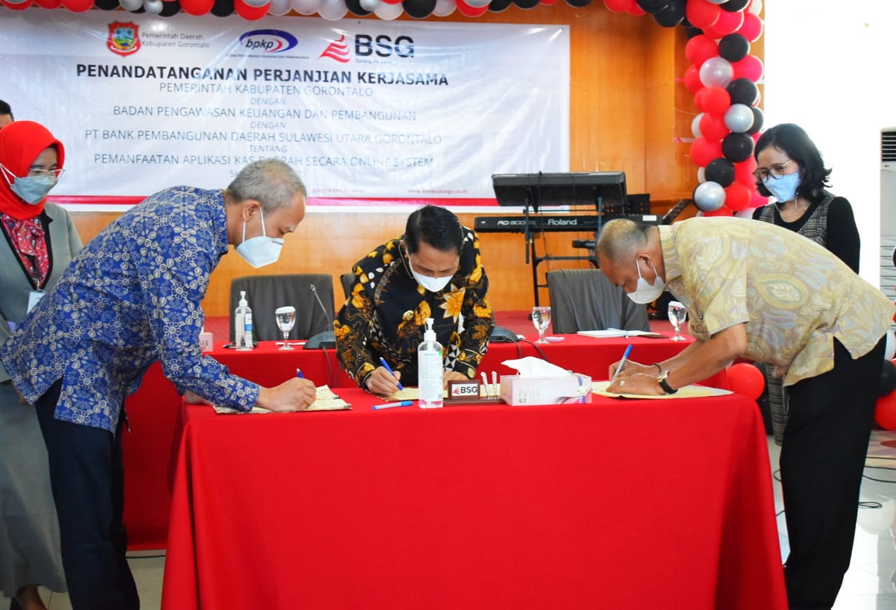 Pemkab Gorontalo dan BSG Kerja Sama Pemanfaatan Aplikasi Kasda Online