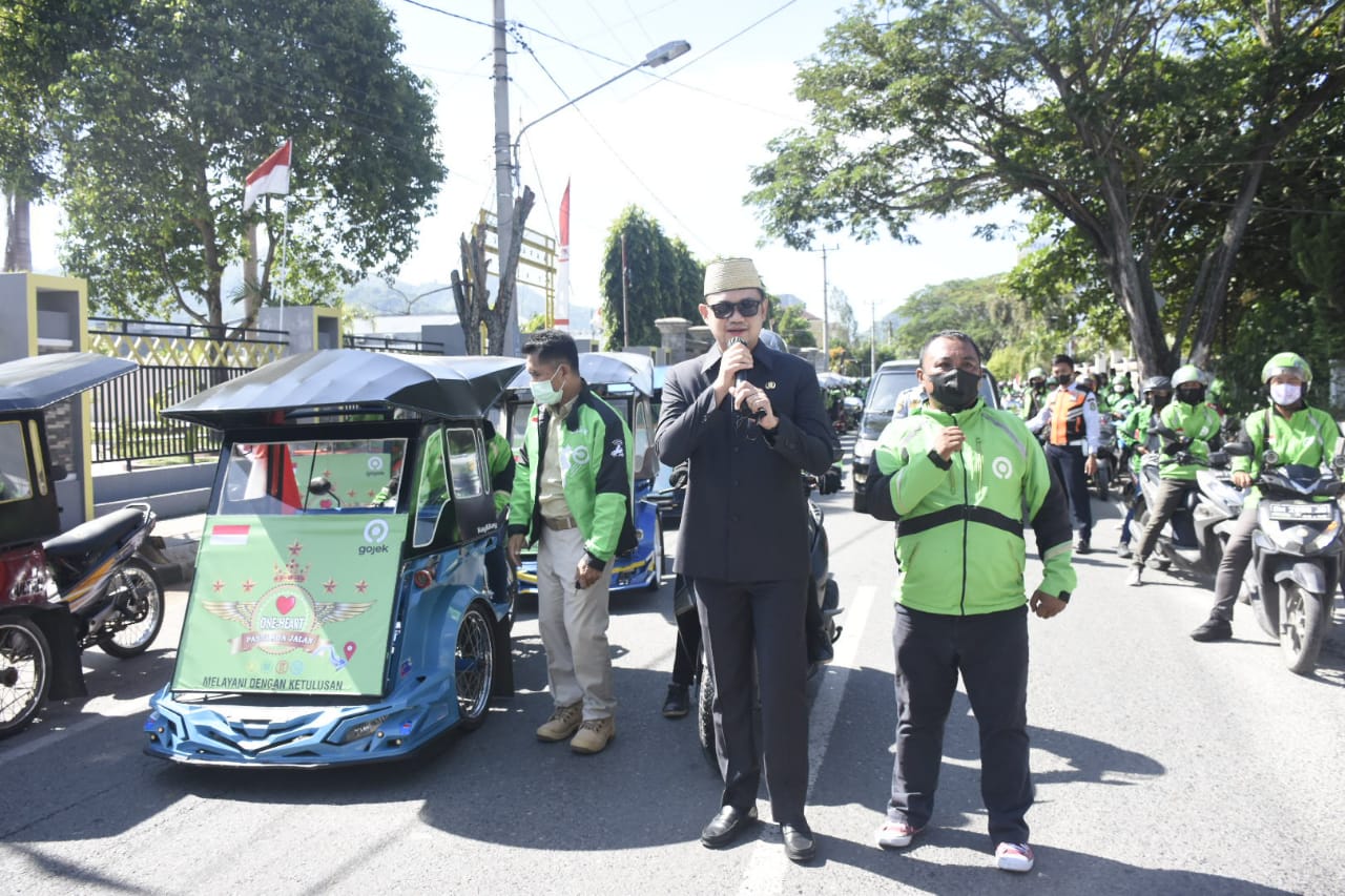 Bersama Pengemudi Gojek, Pemkot Gorontalo Peringati Hari Patriotik 23 Januari