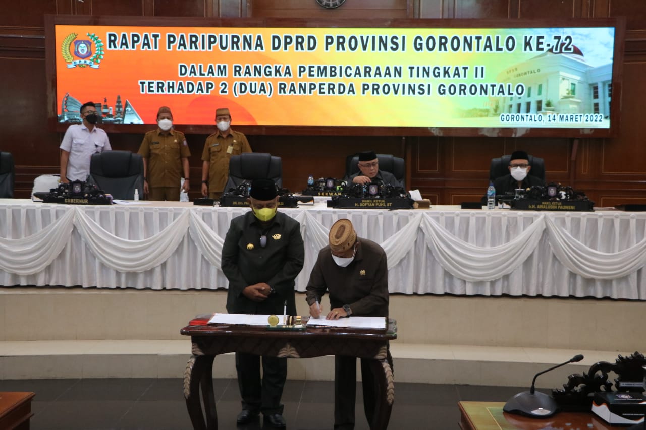 Dua Ranperda disetujui DPRD Provinsi Gorontalo, Paris :  Keduanya Sudah Melalui Tahapan Pembahasan