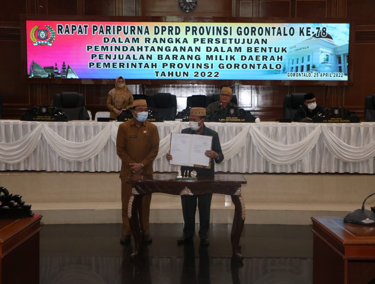 Setujui Penjualan Barang Milik Daerah, DPRD Provinsi Gorontalo Siap Lakukan Pengawasan
