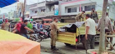 Satpol-PP Kotamobagu Kembali Tertibkan Pedagang Dadakan di Pinggir Jalan Kartini