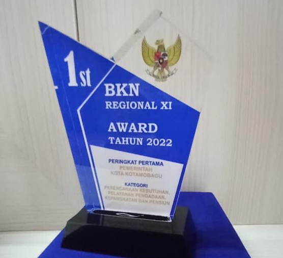 Pemkot Kotamobagu Raih Peringkat Pertama BKN Regional XI Award 2022