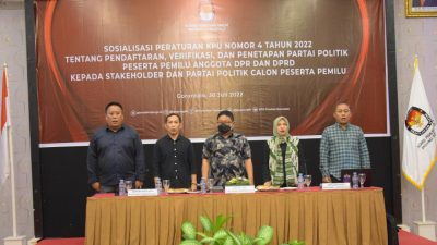 Sosialisasi PKPU 4/2022, Fadliyanto: Pendaftaran Parpol Peserta Pemilu di KPU RI