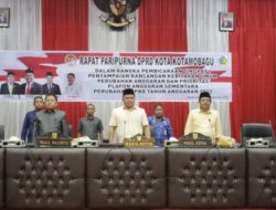 Wawali Kotamobagu Hadiri Paripurna KUPA-PPAS Perubahan APBD 2022