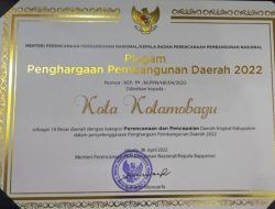 PPD 2022, Kotamobagu Masuk 10 Besar Daerah dengan Kategori Perencanaan dan Pencapaian