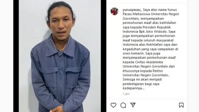 Oknum Mahasiswa Gorontalo Hina Presiden Akhirnya Minta Maaf