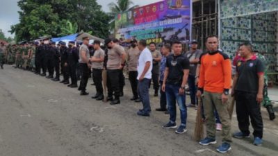 Pemkot Kotamobagu Bersama TNI-Polri Gelar Kerja Bakti di Pasar Genggulang