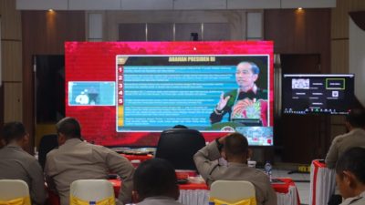 Wakapolda Bersama Pejabat Polda Gorontalo Ikuti Apel Kasatwil 2022 Secara Virtual