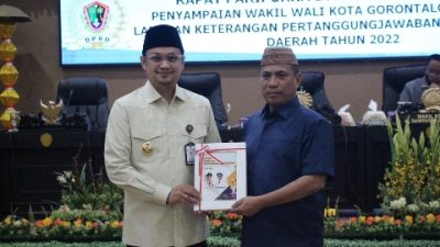 LKPJ Walikota Gorontalo Tahun 2022 Diserahkan ke DPRD