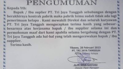300 Karyawan Tri Jaya Tangguh di Gorontalo terancam di PHK ?