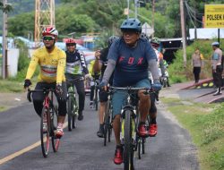 Kapolda Gorontalo Bersama Pejabat dan Jajarannya Laksanakan Fun Bike