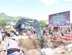 Polres Gorontalo Kota Musnahkan Miras Hasil Operasi Pekat 2023