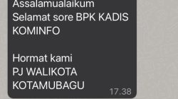 Waspada Nomor Ponsel Catut Nama Pj Wali Kota Kotamobagu, Masyarakat Diimbau Tak Merespon