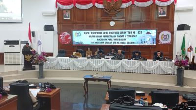 Ranperda Pajak dan Rertibusi Daerah Ditetapkan Dalam Rapat Paripurna DPRD Provinsi Gorontalo ke-128