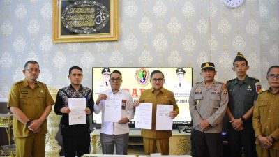 KPU Kota Gorontalo dan Bawaslu Tandatangani NPHD Pilwako 2024