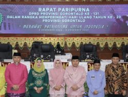Hadiri Paripurna HUT Provinsi Gorontalo, Wabup Pohuwato Harapkan Kemajuan Yang Merata
