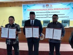 Dorong Demokrasi Berkualitas, UNG Teken Kerja Sama Dengan Bawaslu & KPU Provinsi Gorontalo