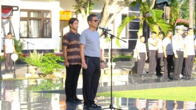 Kabid KEU Polda Gorontalo Pimpin Apel Pagi Gabungan