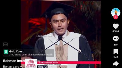 Viral di Tiktok, Pidato Alumni UNG di Wisuda Griffith University Queensland Australia
