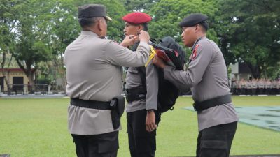 Kapolda Gorontalo Pimpin Apel Pergeseran Pasukan Pengamanan Pemungutan dan Penghitungan Suara Pemilu 2024