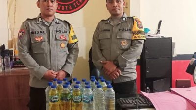 Polsek Kota Tengah Gelar KRYD Amankan Puluhan Botol Miras