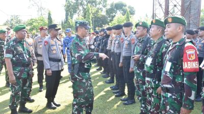 TNI Polri Gelar Apel Pasukan Menjaga Kunjungan Presiden di Gorontalo
