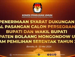 KPU Bolmut Umumkan Syarat Calon Perseorangan di Pilkada 2024