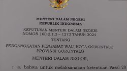 Mendagri Menunjuk Ismail Pakaya Sebagai PJ Wali Kota Gorontalo