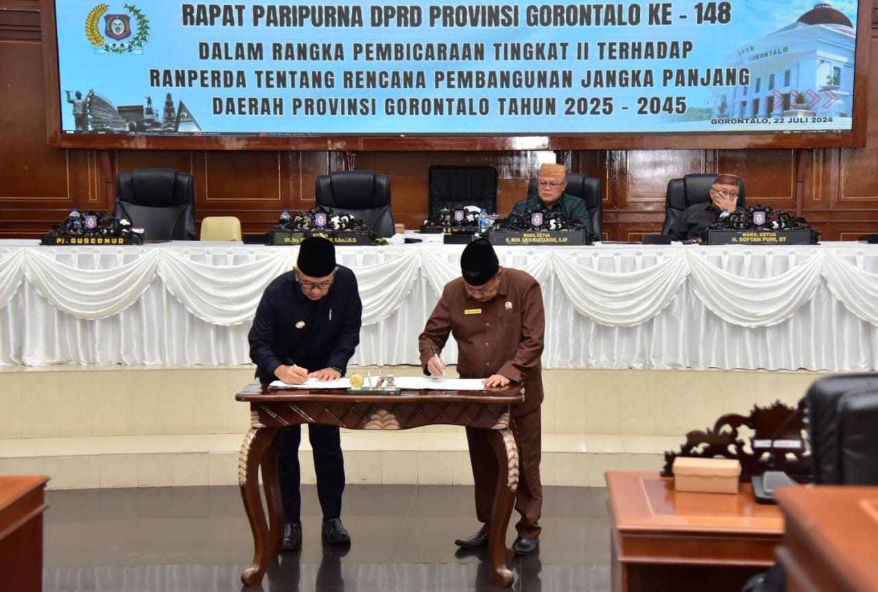 DPRD Gorontalo Setujui Ranperda RPJPD 2025-2045