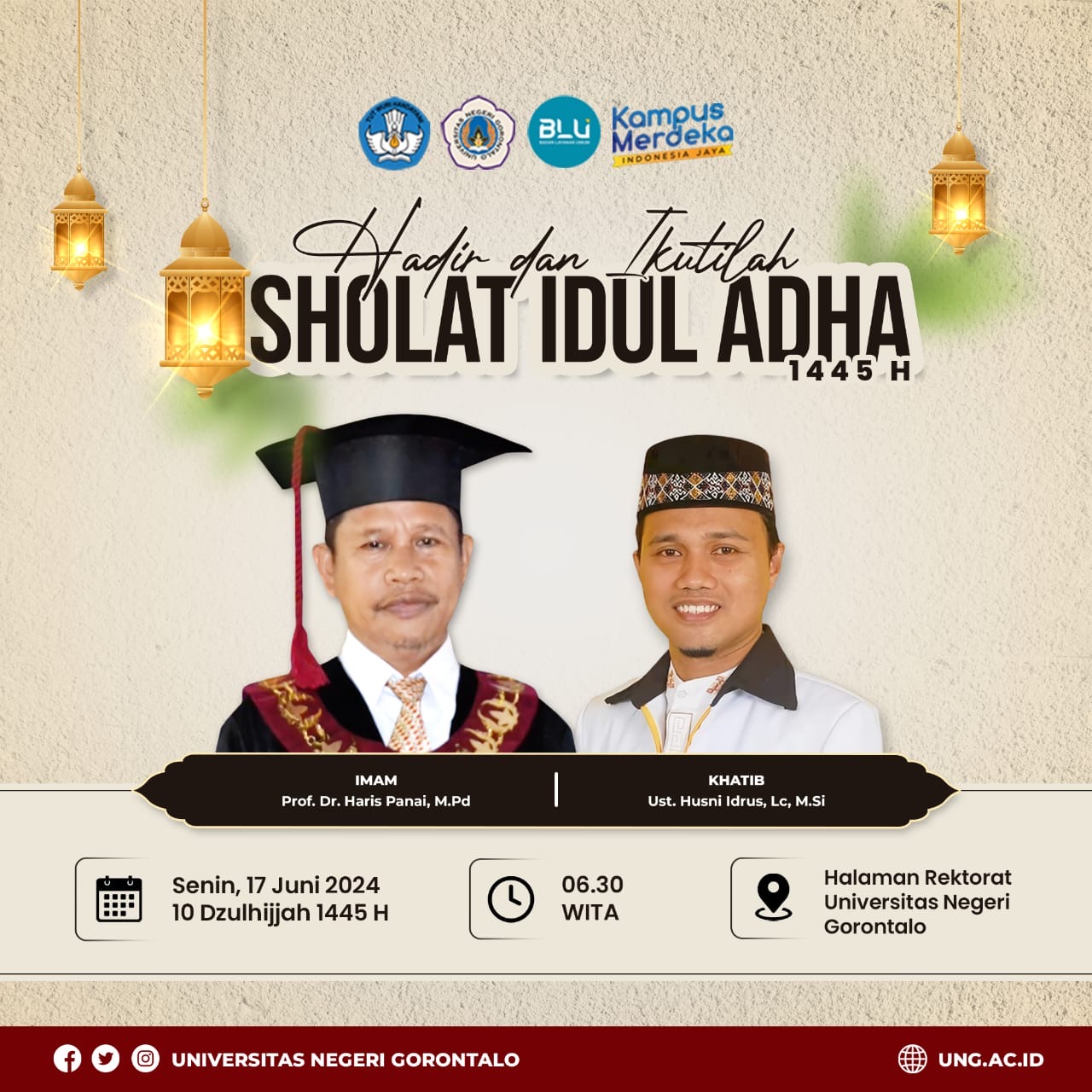 UNG Gelar Shalat Idul Adha 1445 H