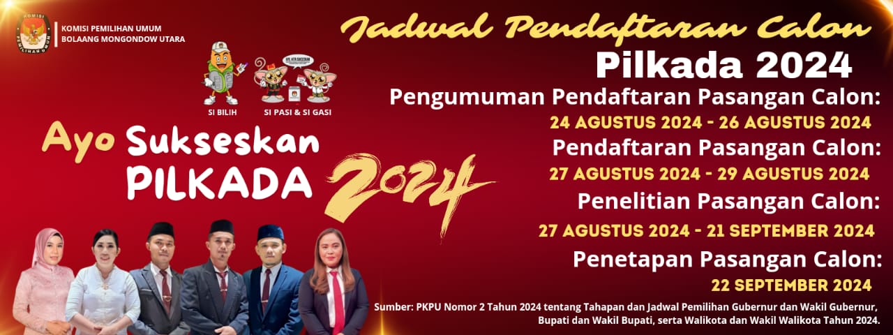 Jdwal Pendaftaran Calon Pilkada 2024 di Bolmut